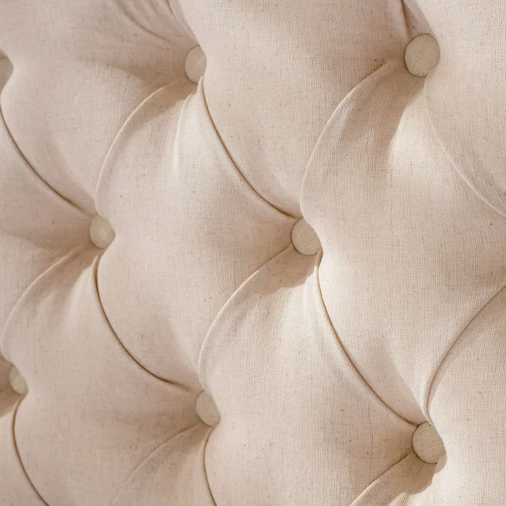 Contemporary Button Tufted Fabric Queen/Full Headboard - NH309892