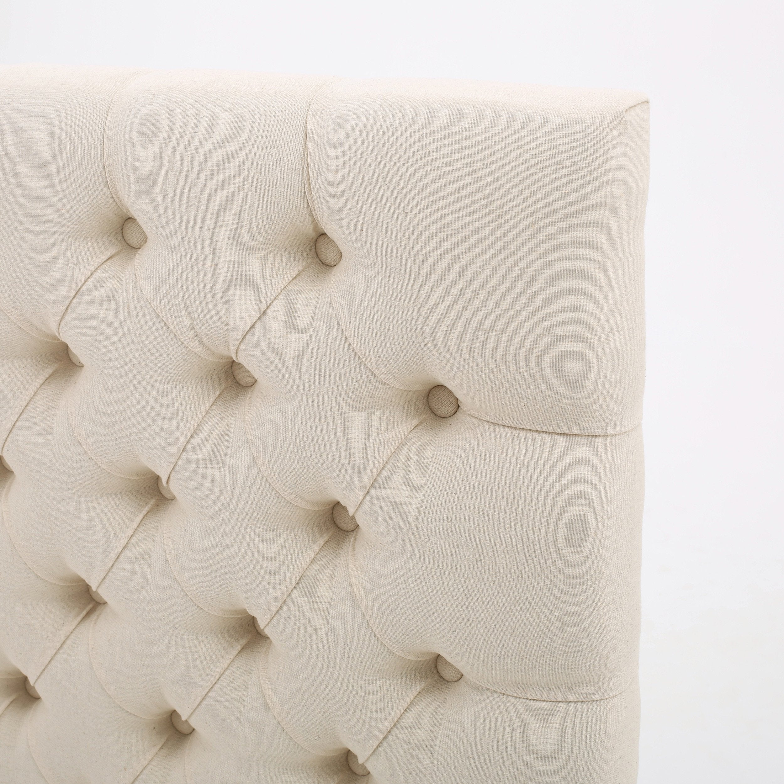 Contemporary Button Tufted Fabric Queen/Full Headboard - NH309892