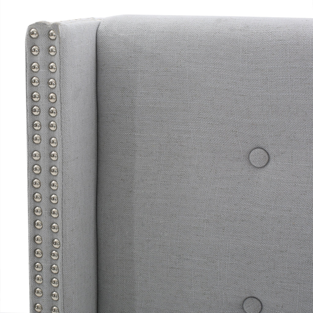 Button Tufted Fabric King/Cal King Headboard with Nailhead Accents - NH026992