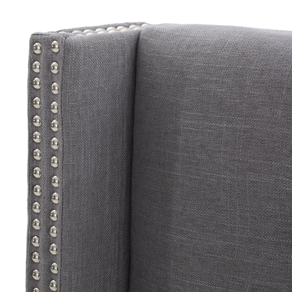 Button Tufted Fabric King/Cal King Headboard with Nailhead Accents - NH026992