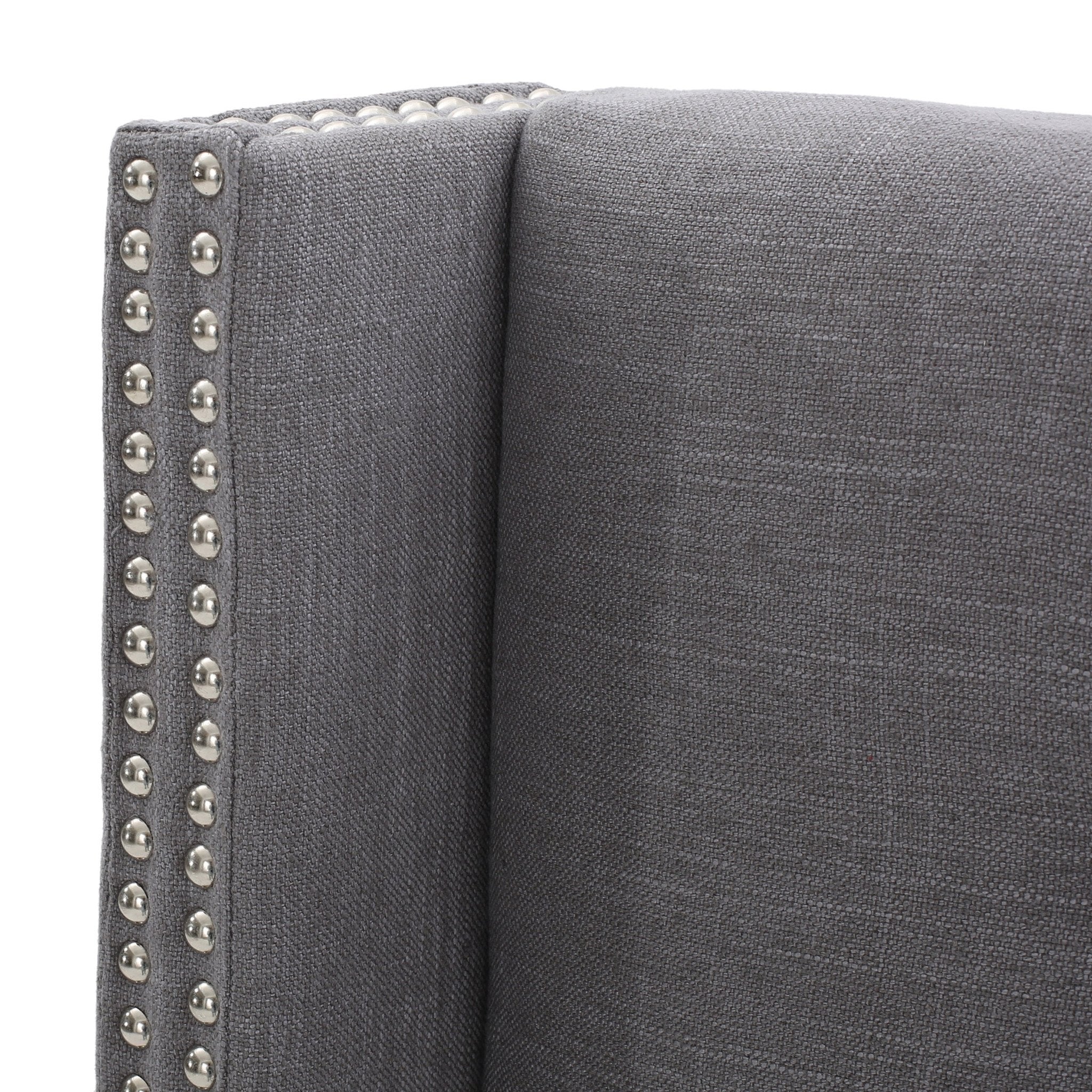 Button Tufted Fabric King/Cal King Headboard with Nailhead Accents - NH026992