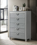 Veronica 5-Drawer Bedroom Chest Light Silver