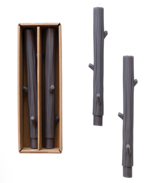 Twig Taper-Charcoal Set of 2